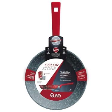 Imagem de Euro Home - Frigideira 24 cm 2 l de Alumínio com Antiaderente Color Stone Volcano - ALU8303-VO