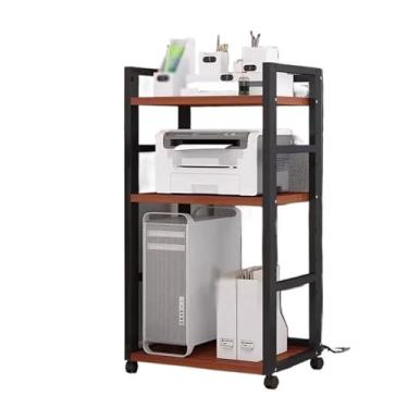 Imagem de LICONG-2020 Suporte de impressora simples prateleiras de escritório do chão ao teto rack de colocação móvel para computador prateleira de impressora prateleiras contra a parede suporte moderno para