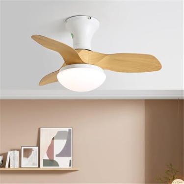 Imagem de Ventilador de teto com iluminação LED de estilo moderno nórdico, simples, ideal para sala de estar, restaurante,quarto e quarto infantil(1 unidade) (Estilo 23)