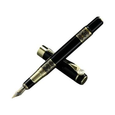 Imagem de Caneta Tinteiro Metálica Retrô - Elegante e com Tinta Substituível, Ca