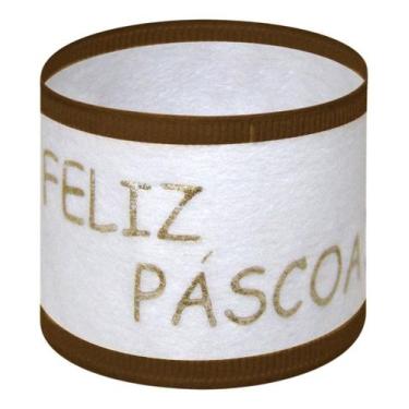 Imagem de 10m Fita Feliz Páscoa Aramada Tnt 3,5cm X 10m - Fitas Regina Woldmann,