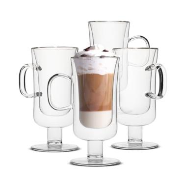 Imagem de BTaT- Caneca de café irlandesa, copo de café, conjunto de 4 (300 ml), copo de café irlandês de vidro de parede dupla, xícaras de chá, xícaras de latte, caneca de café de vidro, copos de cerveja,