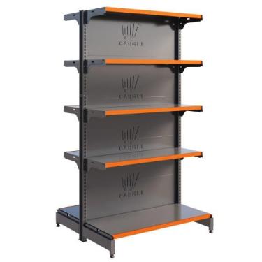 Imagem de Gôndola Fit Centro 1 Inicial 2,02m Bandejas Regulaveis Para Mercados A