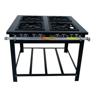 Imagem de Fogão a Gás Industrial Maxi 4 Queimadores (2 Simples e 2 Duplos) M4 - Venâncio