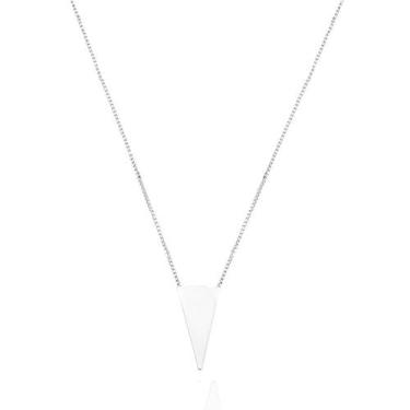 Imagem de Colar Feminino De Prata 925 Veneziana Com Pingente Triangular - DR Joi