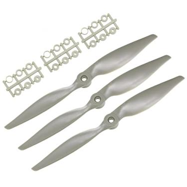 Imagem de TOP-VIGOR 3pcs CCW RC Propellers 1050 10 x 5 Inch 2-Vane RC Vehicle Propellers Replacement for RC Airplane with Adapter Rings Nylon Gray