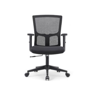 Imagem de Cadeira de Escritório em Tela Mesh Preta com Braços e Encosto Ajustáveis - Ergonômica