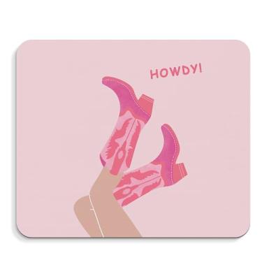 Imagem de BAYOGITA Mouse pad rosa ocidental - Howdy Cowgirl Boots Mousepad, Cowgirls Preppy Office Mouse Pad, Mouse pad moderno Western Desktop, mouse pad feminino, presentes ocidentais, presentes para