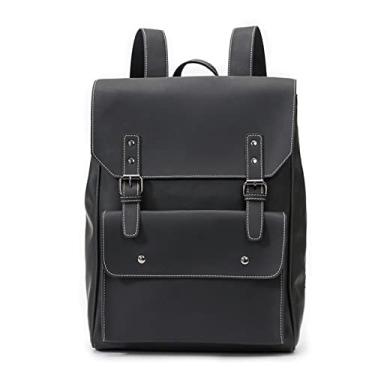 Imagem de Mochila de couro retrô para homens Mochila de moda masculina Bolsas de viagem de grande capacidade