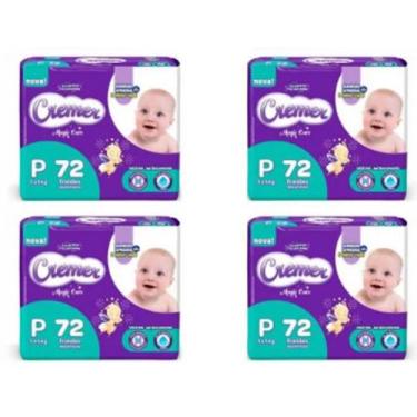 Imagem de Fralda Cremer Hiper 4 Pacote Tamanho P Com 72 unidades Cada