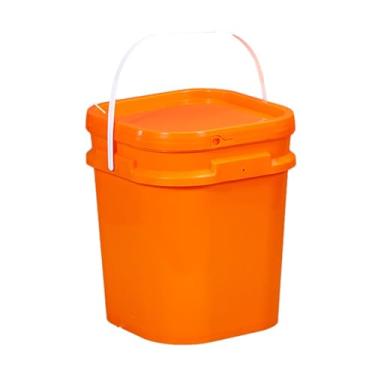 Imagem de Tachiuwa Balde de caçamba quadrada Bucket leve com tampa de armazenamento pesado Pintura pode para a pintura de garagem da cozinha em casa, 20l
