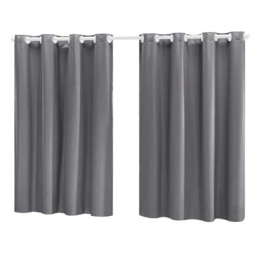 Imagem de Cortina Blackout PVC (Plástico) Decorativa Corta Luz 100% 2,00M x 1,30M de Janela com Ilhós (CINZA)
