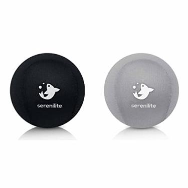 Imagem de Serenilite Pacote de 2 bolas pretas, cinza, bolas de estresse para adultos, itens de alívio de ansiedade, treinador de força de aderência, acessórios de meditação, equipamento de fisioterapia, bola de ansiedade, fortalecedor de mão