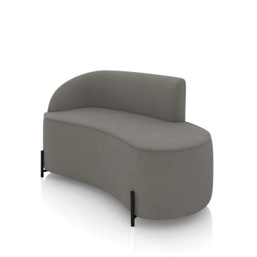 Imagem de Sofá 2 Lugares Orgânico 140cm Pé Ferro Preto Morgan Suede Grafite D03 - D`Rossi