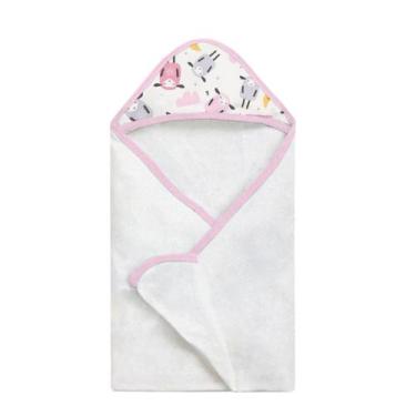 Imagem de Toalha de Banho Bebê Felpuda Com Capuz Rosa Ovelhinha - Neném na Nuvem