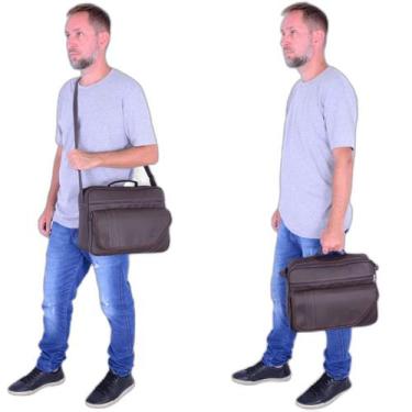 Imagem de Pasta Carteiro Bolsa Transversal Masculina para Notebook 14 Pol Maleta