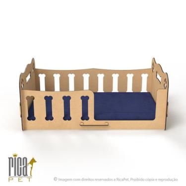 Imagem de Caminha Cachorro Gato Pet Luxo Madeira Colchão Cama Ossinho - Ricapet,