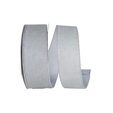 Imagem de Reliant Ribbon Fita de borda metálica brilhante brilhante com fio, prata
