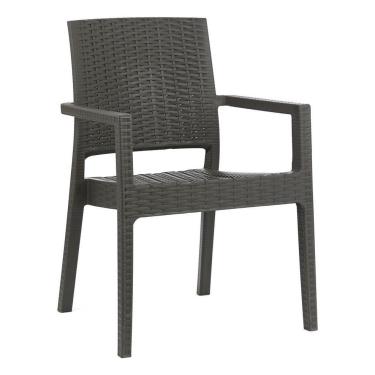 Imagem de Poltrona Milano Cinza De Vime Rattan Sintetico E Jardim
