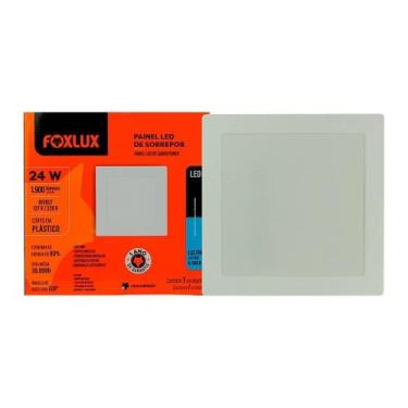 Imagem de Plafon Painel LED Foxlux Plástico Quadrado Sobrepor - 24W 29cm 6,5K