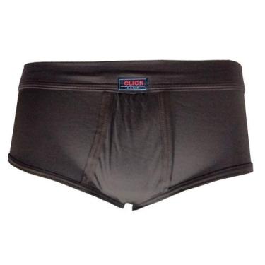 Imagem de Cueca Click Tradicional c/ Abertura Poliamida - 120, Marrom, G