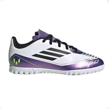 Imagem de Chuteira Society Infantil Adidas F50 Club Messi Jr Branca, Ftwwht, Cor