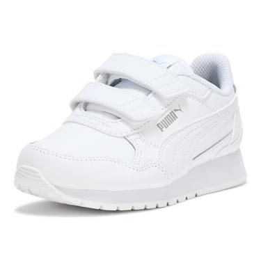 Imagem de PUMA Tênis infantil unissex St Runner Hook and Loop, Puma Eco branco-puma branco-cinza, 16