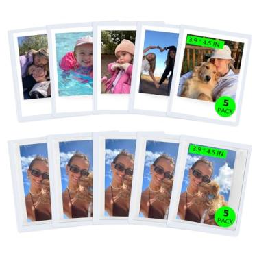 Imagem de CAIYOULE Moldura magnética para fotos Instax Polaroid 600 e i-Type Wide Instant Film Pocket - 10 peças, para Fujifilm Wide 400/300/210/200/ e Polaroid Now/Onestep - Branco