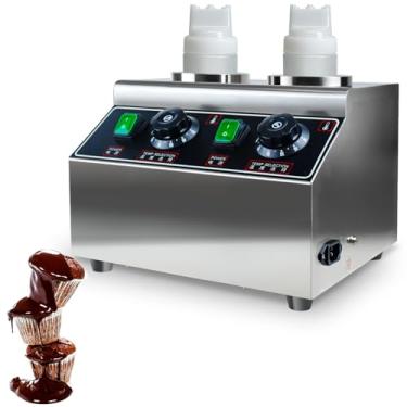 Imagem de Aquecedor Elétrico De Garrafas Para Molho, Aquecedor Comercial De Calda De Chocolate Quente De 0,68 X 2 Qt, Aquecedor E Dispensador De Queijo Nacho, 86-185 ℉, Aquecedor De Molho, Aquecedor