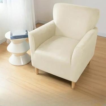 Imagem de Capa de veludo para poltrona, 1 peça, super macia, elástica, para poltronas de clube, cor sólida, capa para sofá individual, para banquetes, hotéis, casa, capa para sofá de clube A2, 1 peça