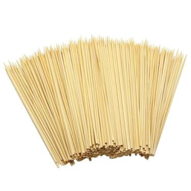 Imagem de Hysagtek 400 peças palitos de bambu de madeira natural para churrasco, frutas, coquetéis, fondue, aperitivo, kebab, churrasqueira, artesanato e festa, 15 cm