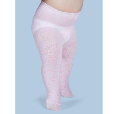 Imagem de Meia Bebe  Meias Calças Kids Infantis Meia Calca Bebê Duck, Rosa com u