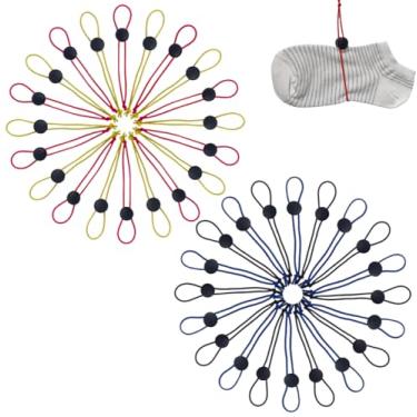 Imagem de 40 peças de clipes de meia para lavanderia, suportes de meias para proteger suas meias, organizador de meias evita perdas e emaranhados, clipe colorido para máquina de lavar e secar roupa