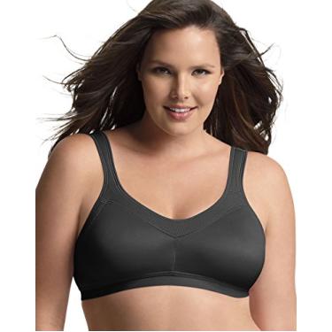 Imagem de Playtex Sutiã feminino 18 horas ativo, respirável, confortável, sem fio, cobertura total, suporte suave, Preto real, 40D