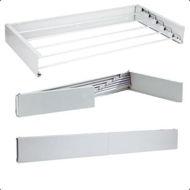 Imagem de Varal Mágico Retrátil Parede Secreto Dobrável 80cm 5 Varetas - XMatte