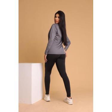 Imagem de Camiseta Manga Longa Feminina Moda Fitness Roupa De Academia - Jinking