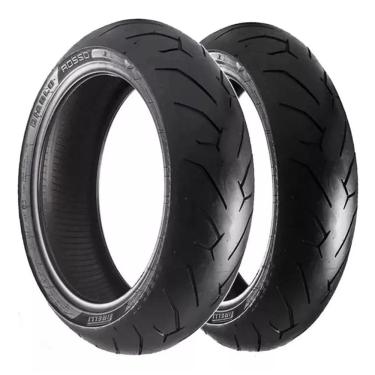 Imagem de PAR PNEU MOTO 110/70r-17 + 130/70r-17 PIRELLI ROSSO 2 HORNET BANDIT KAWASAKI