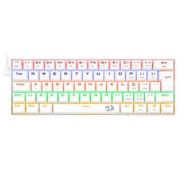 Imagem de Teclado Mecânico Gamer Redragon Lakshmi Rainbow Switch Brown ABNT2 Branco