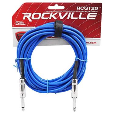 Imagem de Rockville RCGT20BL 20' 1/4" TS para instrumento TS 1/4" - azul 100% cobre