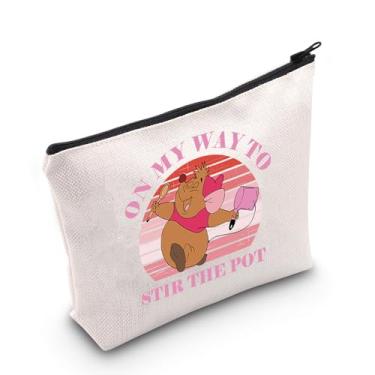 Imagem de MNIGIU Bolsa de maquiagem engraçada para mouse, presente inspirado em princesas, On My Way To Stir The Pot Cartoon Mouse Lover Gift Fairy Tale Lover Gift, On My Way To Stir The Pot