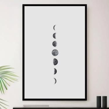 Imagem de Genérico, Quadro Lua Fases Cheia Minguante Nova Decorativo A4 23x33cm