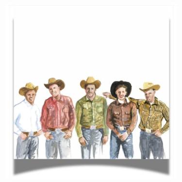 Imagem de Fabuplates Guardanapos de coquetel caubói de 24 quilates – design de arte ocidental, papel de luxo de 3 camadas, guardanapos descartáveis resistentes para festas, churrasco, tema ocidental, decoração