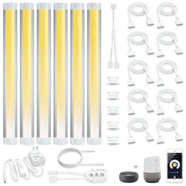 Imagem de LAMPAOUS Luzes De Armário Inteligentes Sob O Balcão, Tiras Led Reguláveis, Luz Quente, Do Dia, Barra Branca Fria Ajustável, Compatível Com Alexa, Google Assistente, Aplicativo Telefone, Para Cozinha