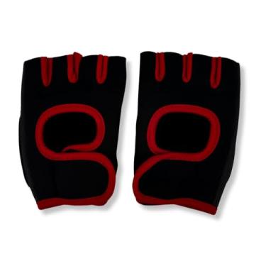 Imagem de Luva Academia Fitness Antiderrapante Ventilada Proteção Musculação Exercícios Treino Calistenia Unissex Esporte Bike Ginastica Neoprene (Vermelho)