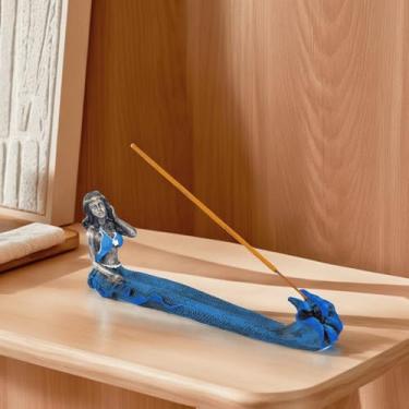 Imagem de Incensário Iemanjá sereia orixá porta incenso umbanda e candomblé de resina