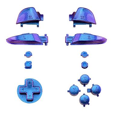 Imagem de Teclas eXtremeRate Repair ABXY D-pad ZR ZL L R para controle Nintendo Switch Pro, botões de reposição para conjunto completo com ferramentas para Nintendo Switch Pro - controle não incluído, Chameleon Purple Blue