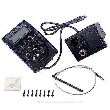 Imagem de Domofa Captador De Violão Acústico, Equalizador 5 Bandas, Pré-Amplificador, Piezoelétrico, Sintonizador, Amplificador Com Lcd Para (Preto, Faixa Azul)