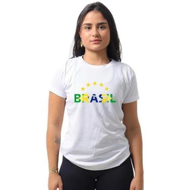 Imagem de Camiseta Feminina Baby Look Academia estampa Copa Brasil Escrito Color