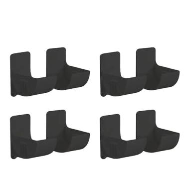 Imagem de Bandeja de armazenamento antiperfurante para parede, 16 peças, prateleira de cozinha, filme plástico, saco de lixo, geladeira, lateral, banheiro, quarto, prateleira de armazenamento, preta, 4 conjunt