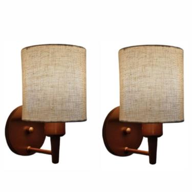 Imagem de Kit/2 Arandela Cilíndrica Md-2009 Base Cobre Cupula em Tecido 14x15cm Rustico Bege - Bivolt